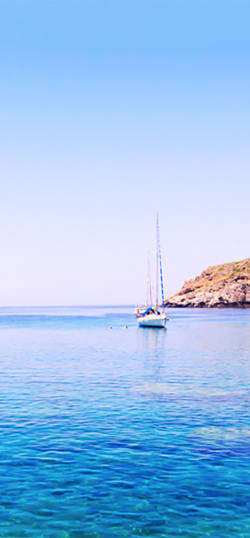 A small boat in the Aegean